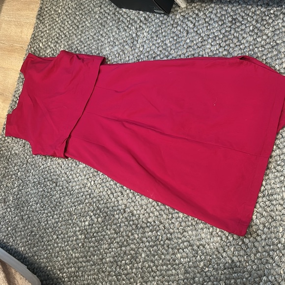 Porto San Francisco Magenta Pink Asymmetrical Midi Shift Dress Size 2 - Picture 10 of 10